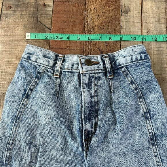 Vintage Acid Wash Denim Cropped Pants Made In USA By Chic kids size 8 - Picture 2 of 8
